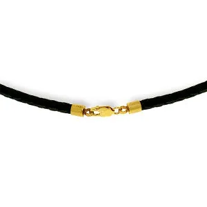 10.8 Carat 14K Solid Yellow Gold Leather Necklace Pearl Emerald