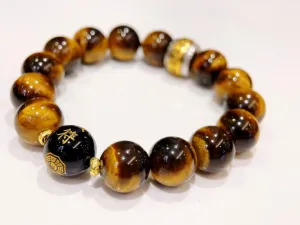 12mm Natural Tiger Eye Stone Powerful Bracelet | Original Design Bracelet | Healing Crystal Energy Stone | Stone of courage | Best Gifts