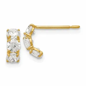 14k Madi K Three Stone Post Earrings