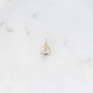 18K Gold Milky Moonstone Charm