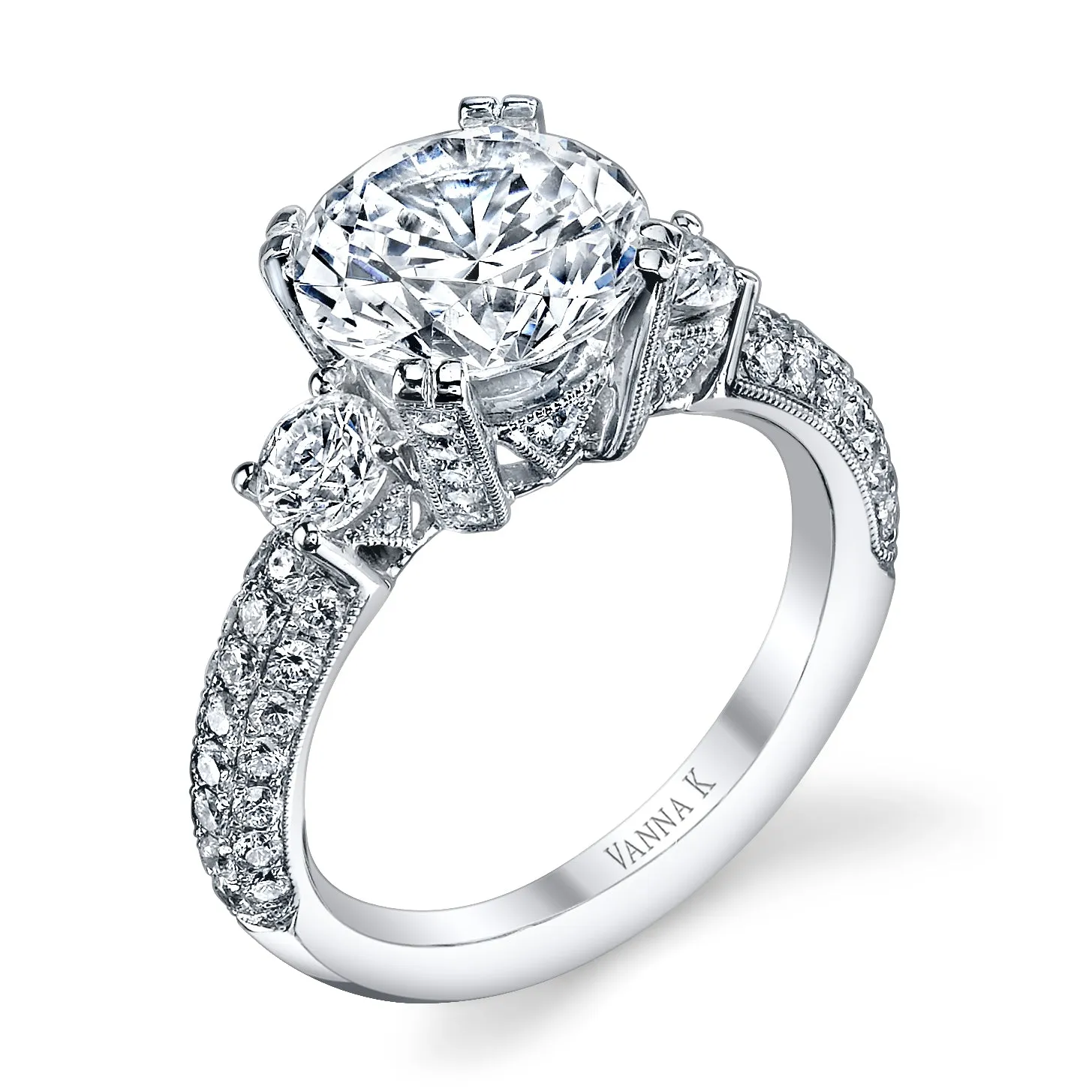 18K White Gold Diamond Engagement Ring