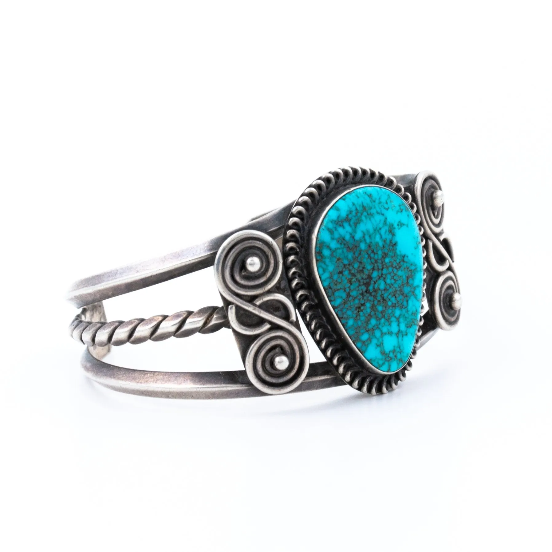 1940s Lone Mountain Turquoise Cuff