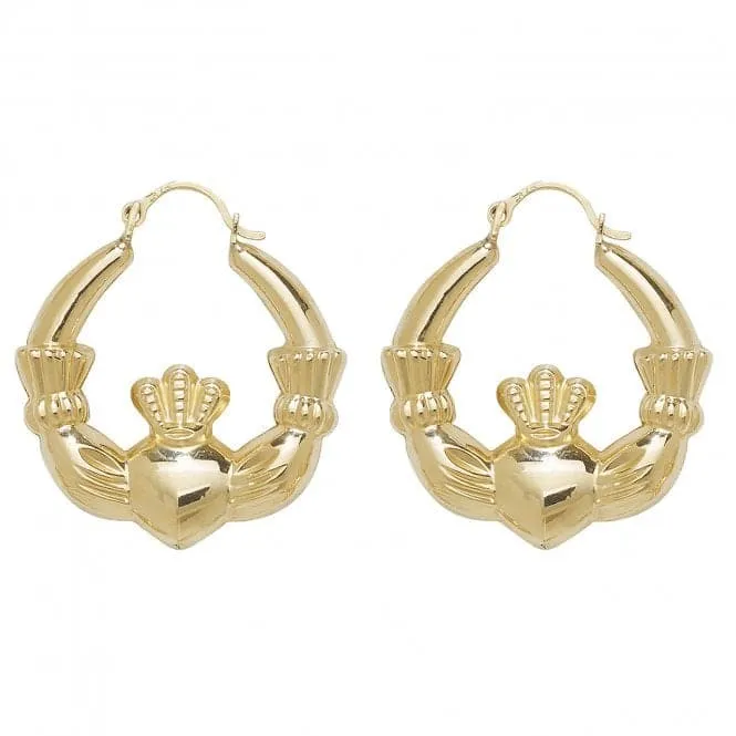 9ct Yellow Gold Claddagh Earrings ER425