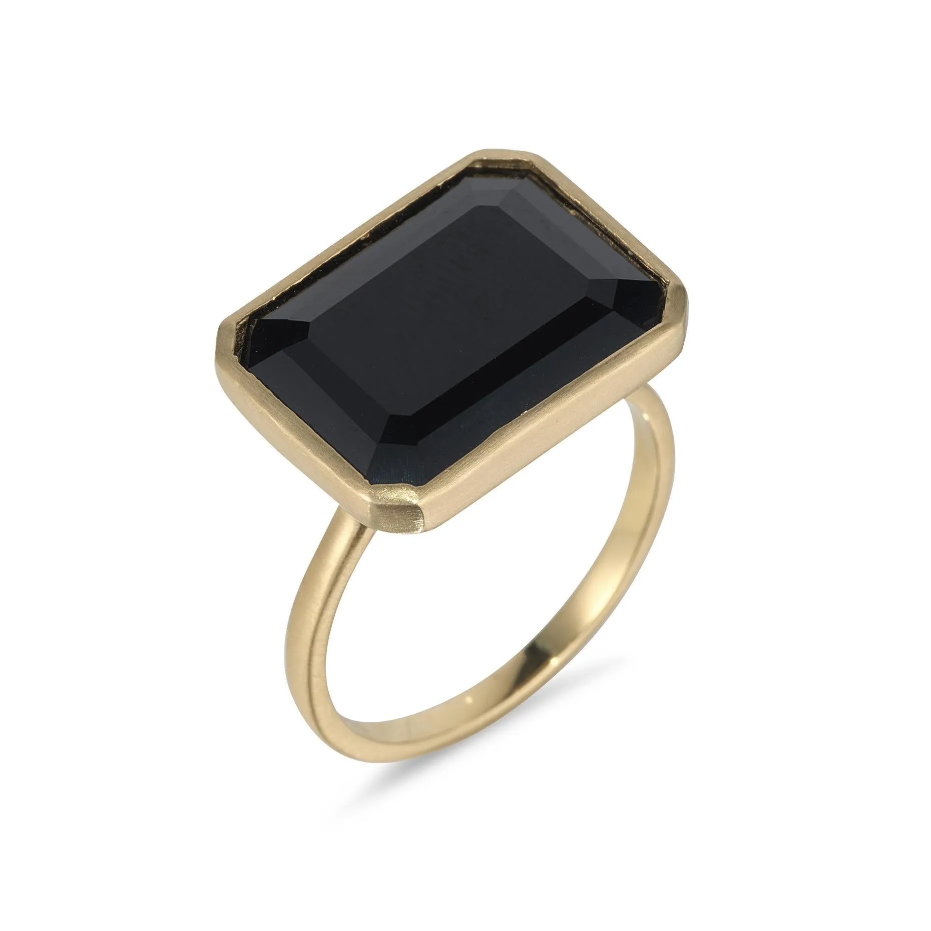 9kt Gold Black Onyx Ring 12x15