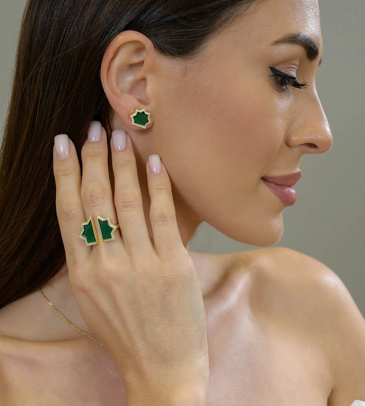 Andalus Edge Green Onyx Ring