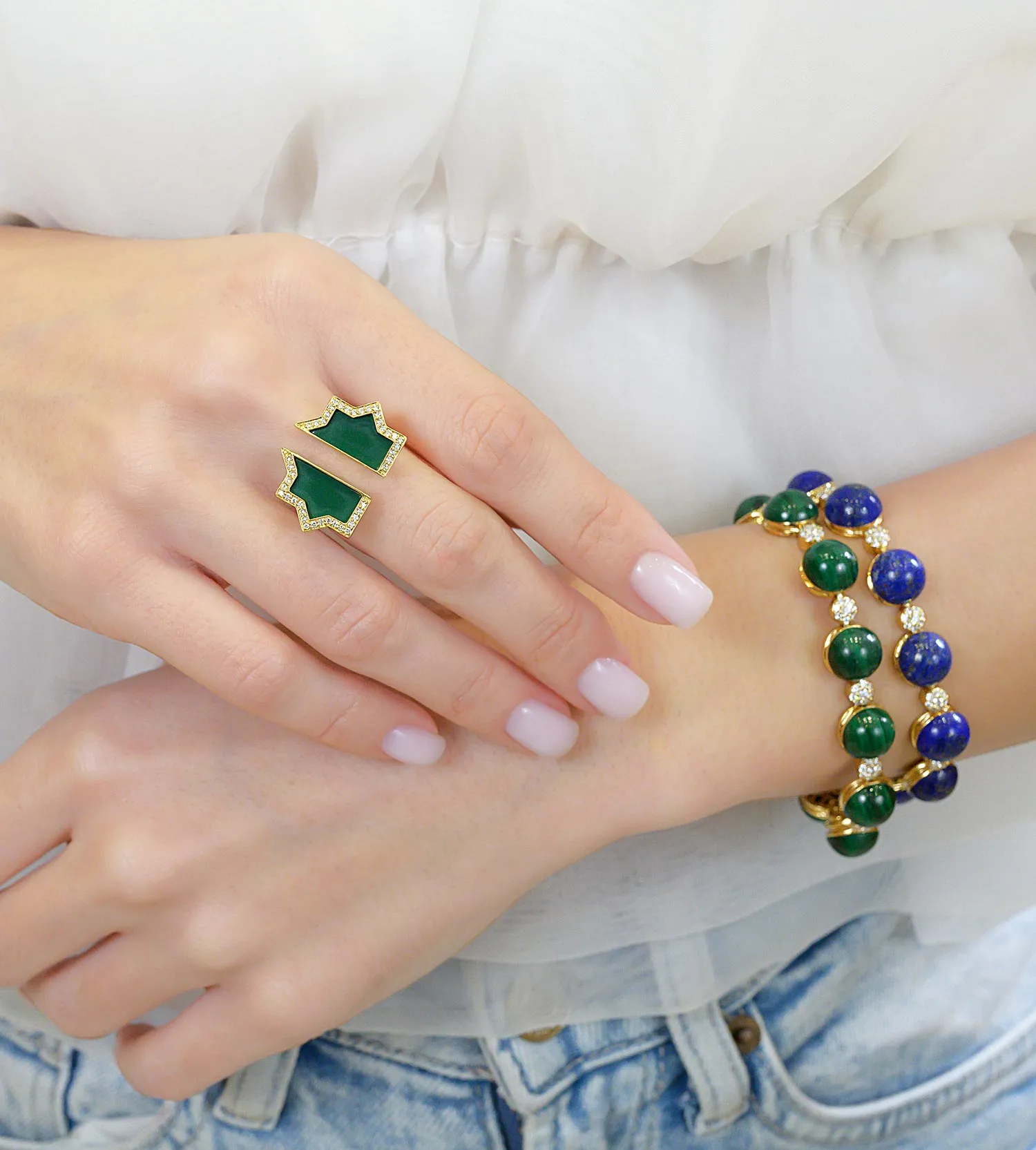 Andalus Edge Green Onyx Ring