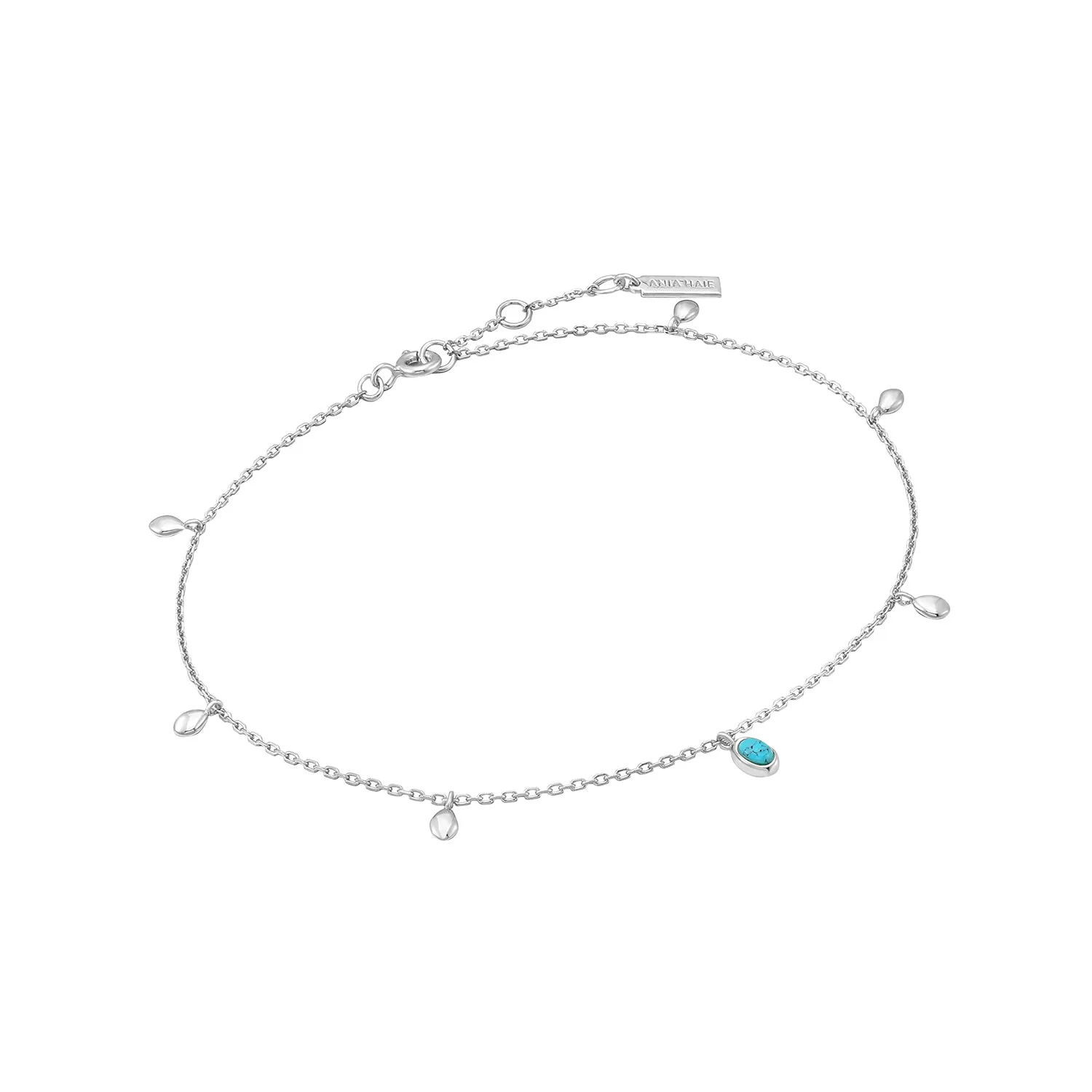 Ania Haie Silver Turquoise Drop Pendant Anklet