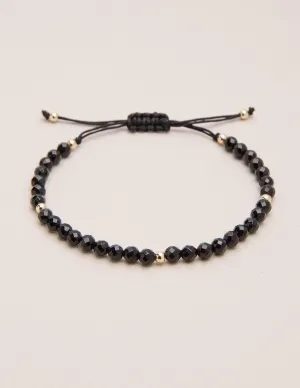 Black Agate String Mini Gemstone Bracelet