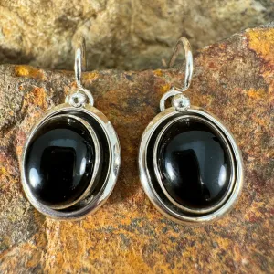 Black Onyx Sterling Silver Earrings by Artie Yellowhorse