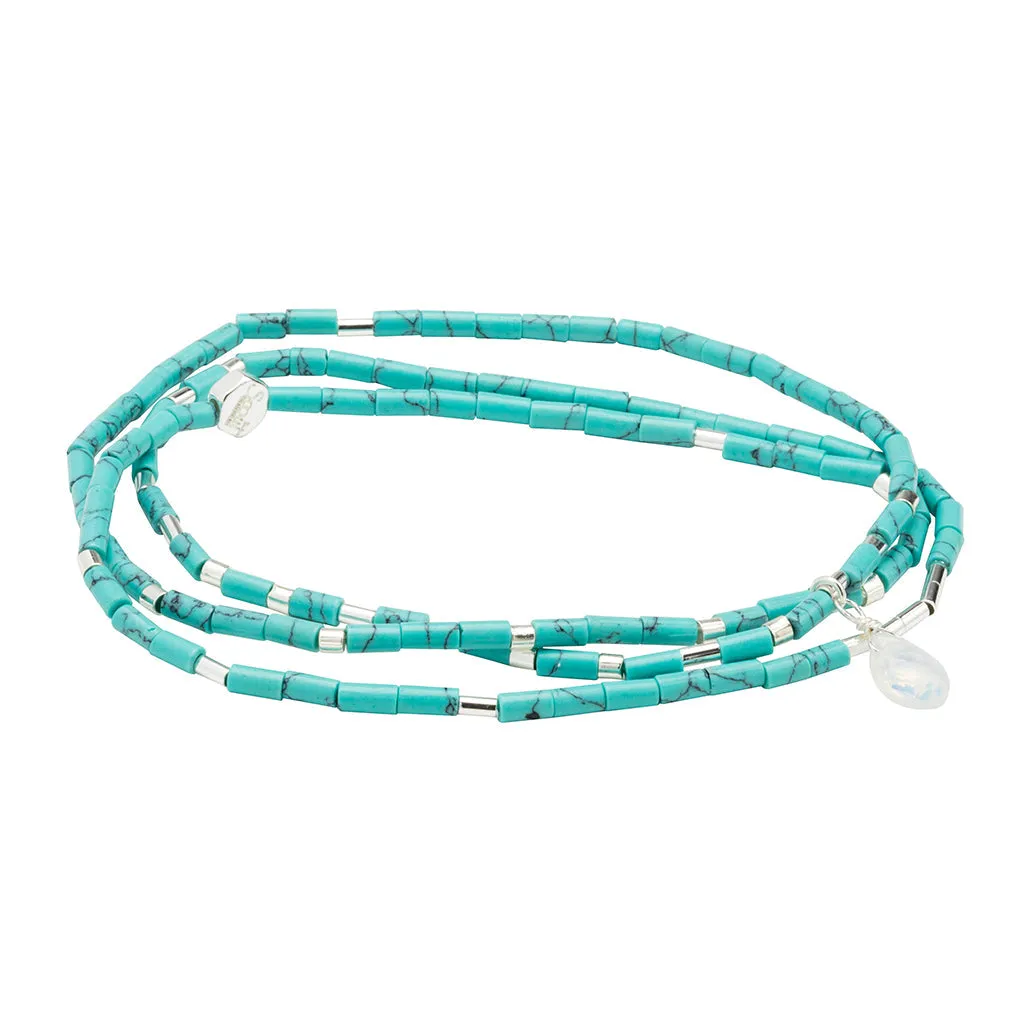 Calm Turquoise Silver Teardrop Wrap