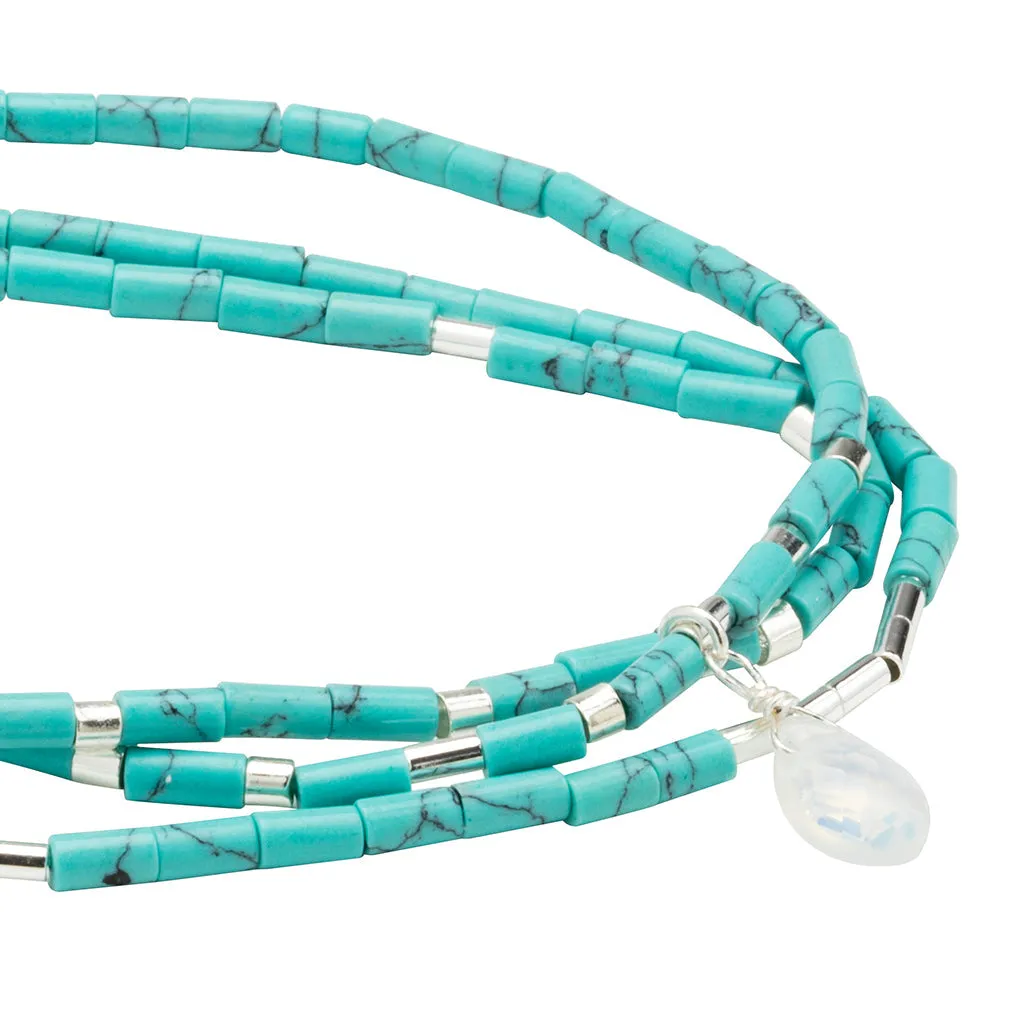 Calm Turquoise Silver Teardrop Wrap