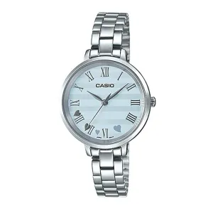 Casio Ladies' Analog Silver Stainless Steel Band Watch LTPE160D-2A LTP-E160D-2A