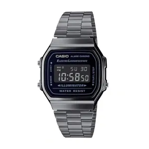 Casio Standard Digital Gray Ion Plated Stainless Steel Band Watch A168WGG-1B