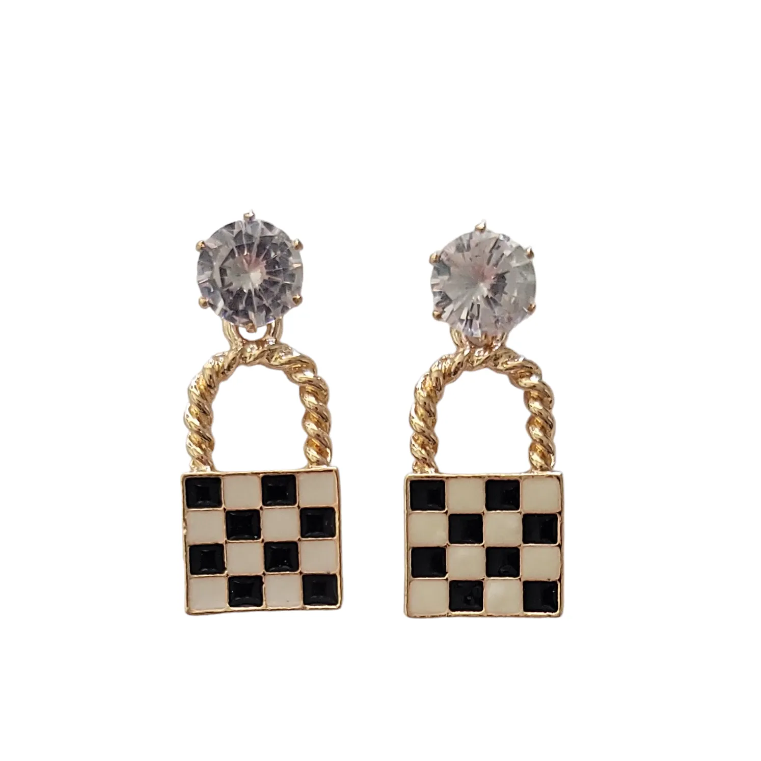 Checkered Shopping Bags Earrings