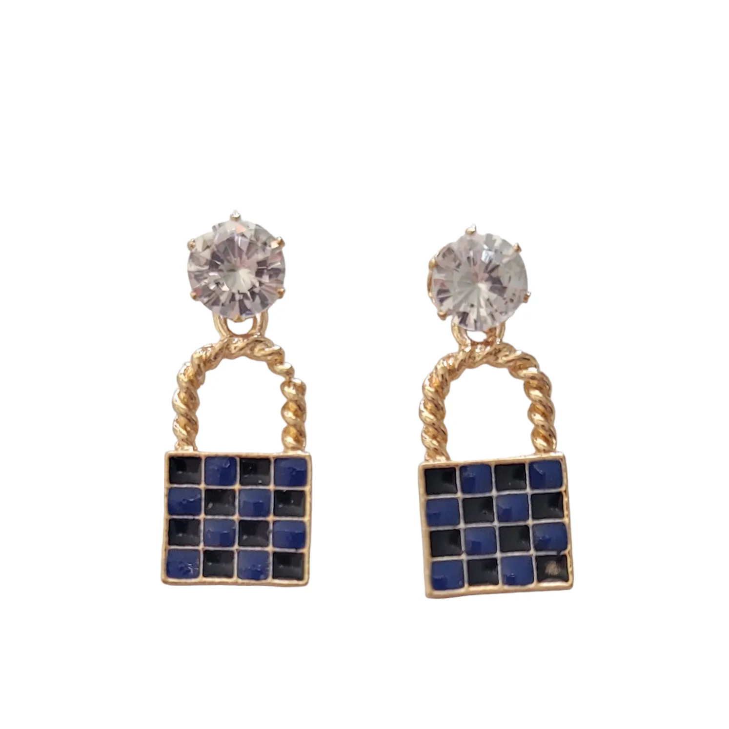 Checkered Shopping Bags Earrings