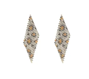 Cheetah Mesh Swarovski Crystal Drop Earrings