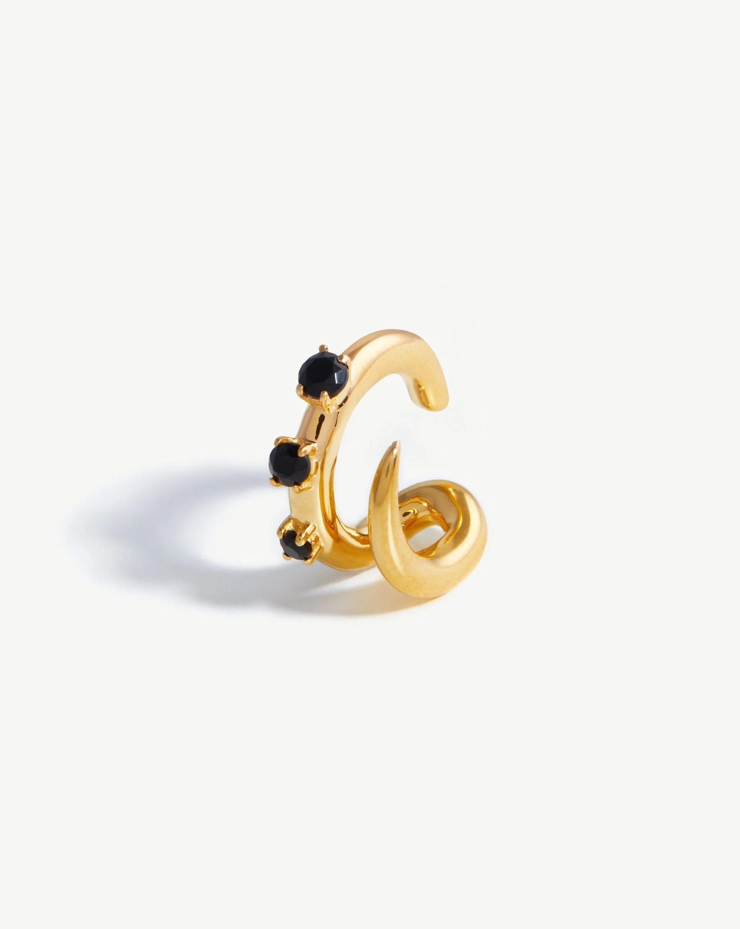 Chunky Claw Pearl Ear Cuff | 18k Gold Plated/Black Onyx