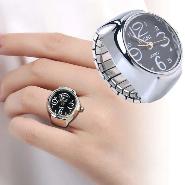 Creative Quartz Stainless Steel Watch Ring