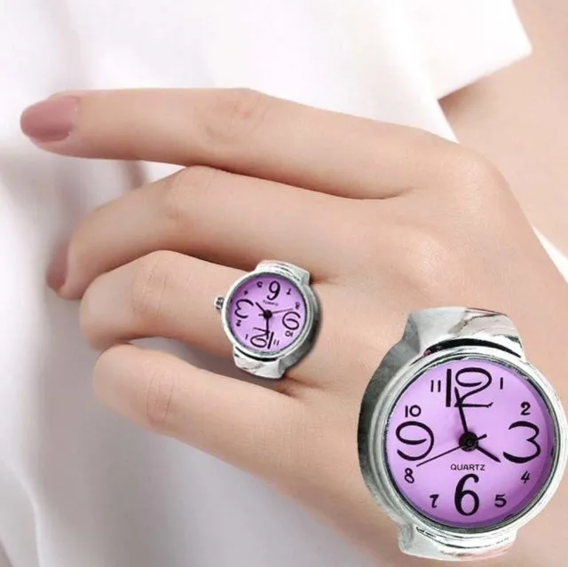 Creative Quartz Stainless Steel Watch Ring