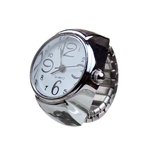 Creative Quartz Stainless Steel Watch Ring