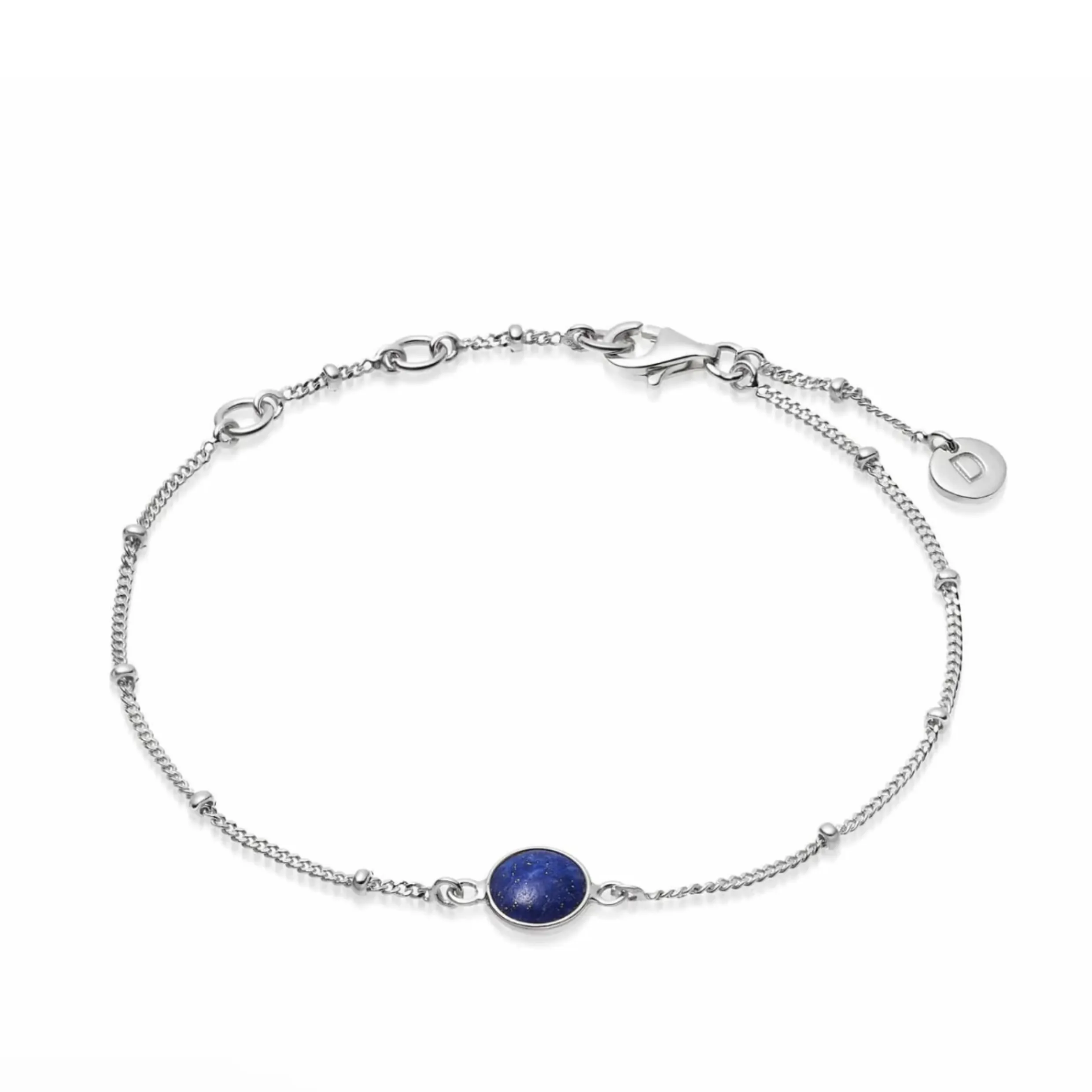 Daisy London LAPIS HEALING STONE BOBBLE BRACELET SILVER HBR1004_SLV