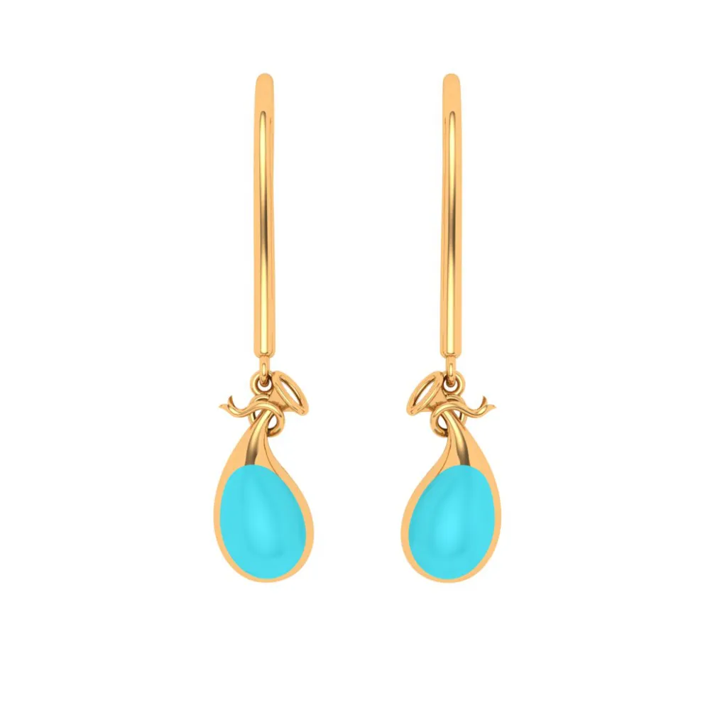 Delectable Hook Type 22k Gold Drop Earrings