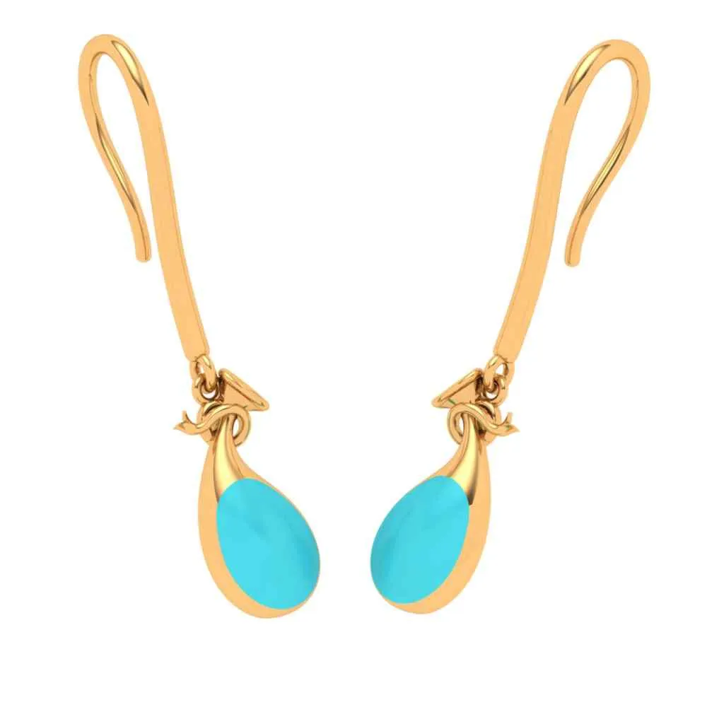 Delectable Hook Type 22k Gold Drop Earrings