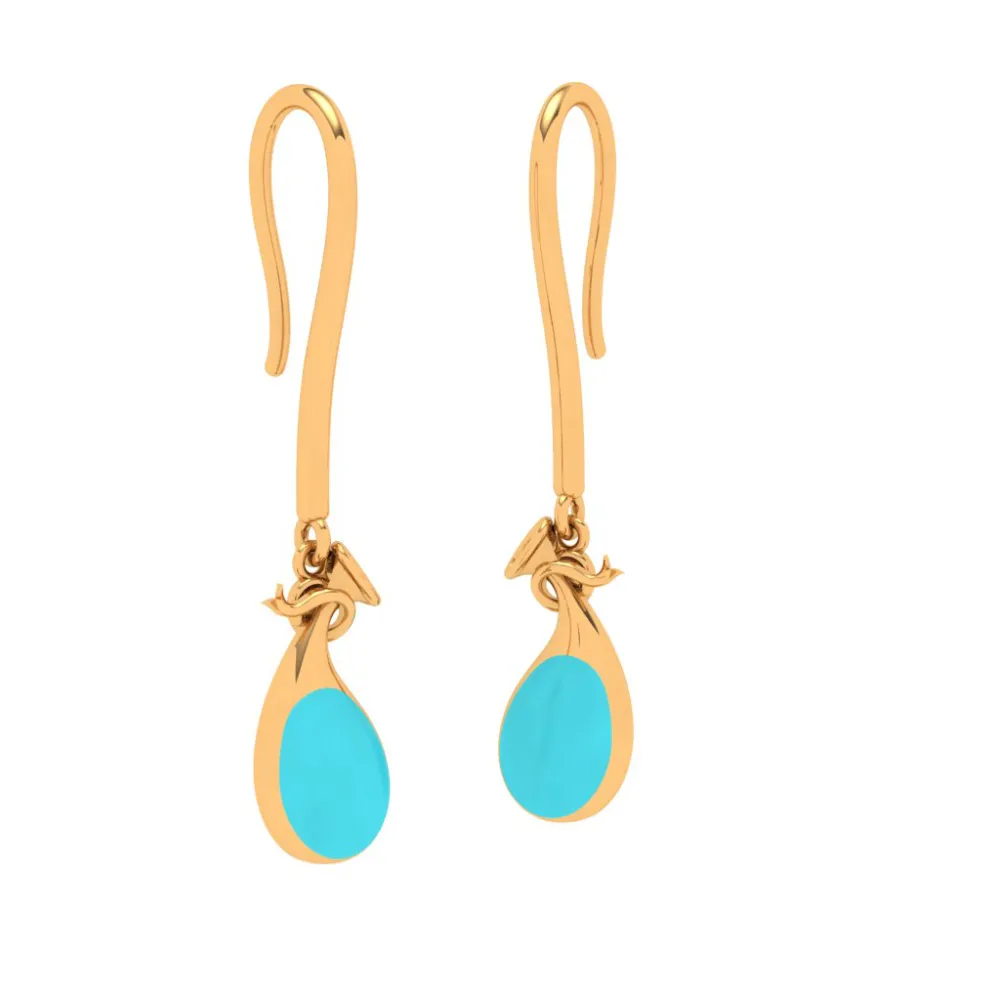 Delectable Hook Type 22k Gold Drop Earrings