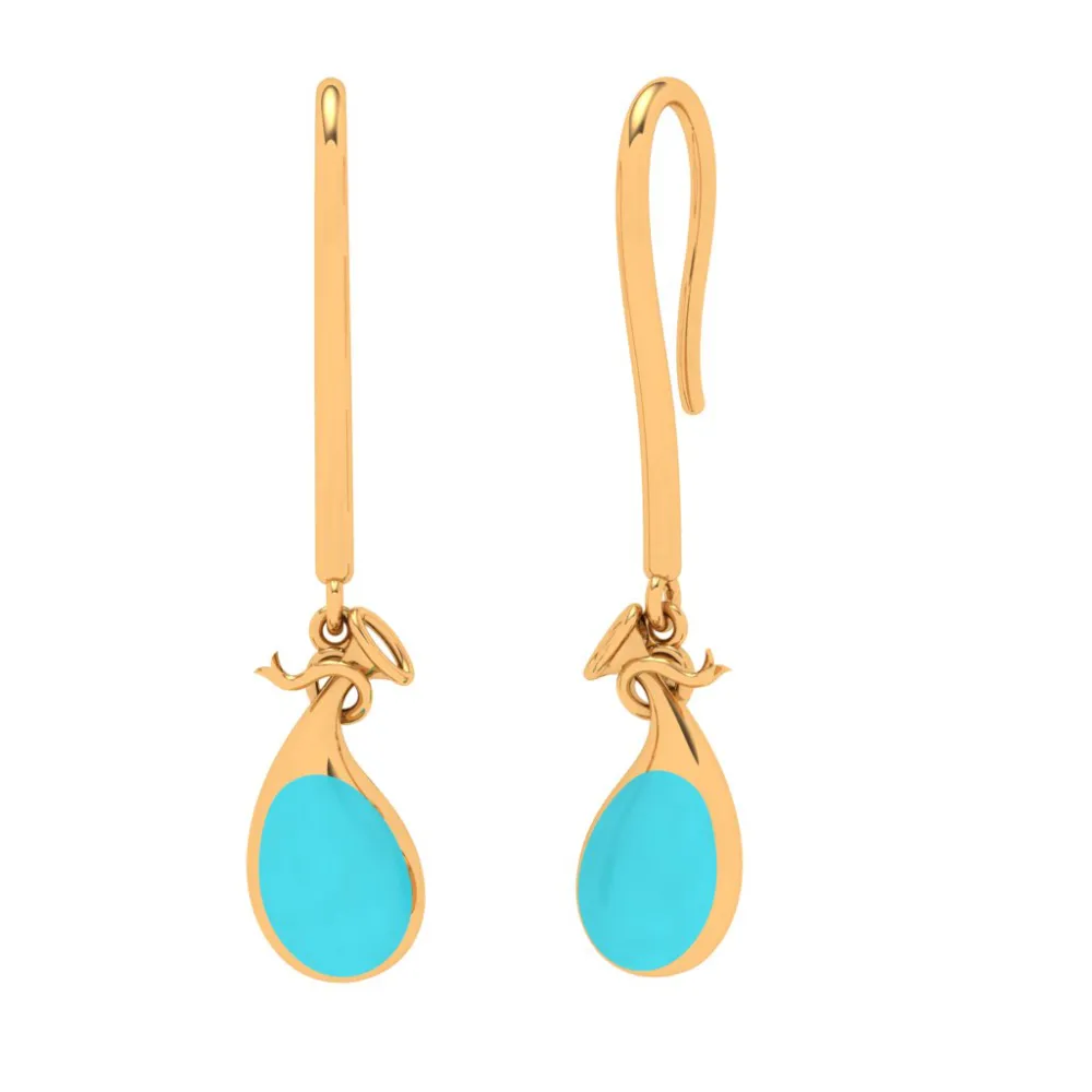 Delectable Hook Type 22k Gold Drop Earrings