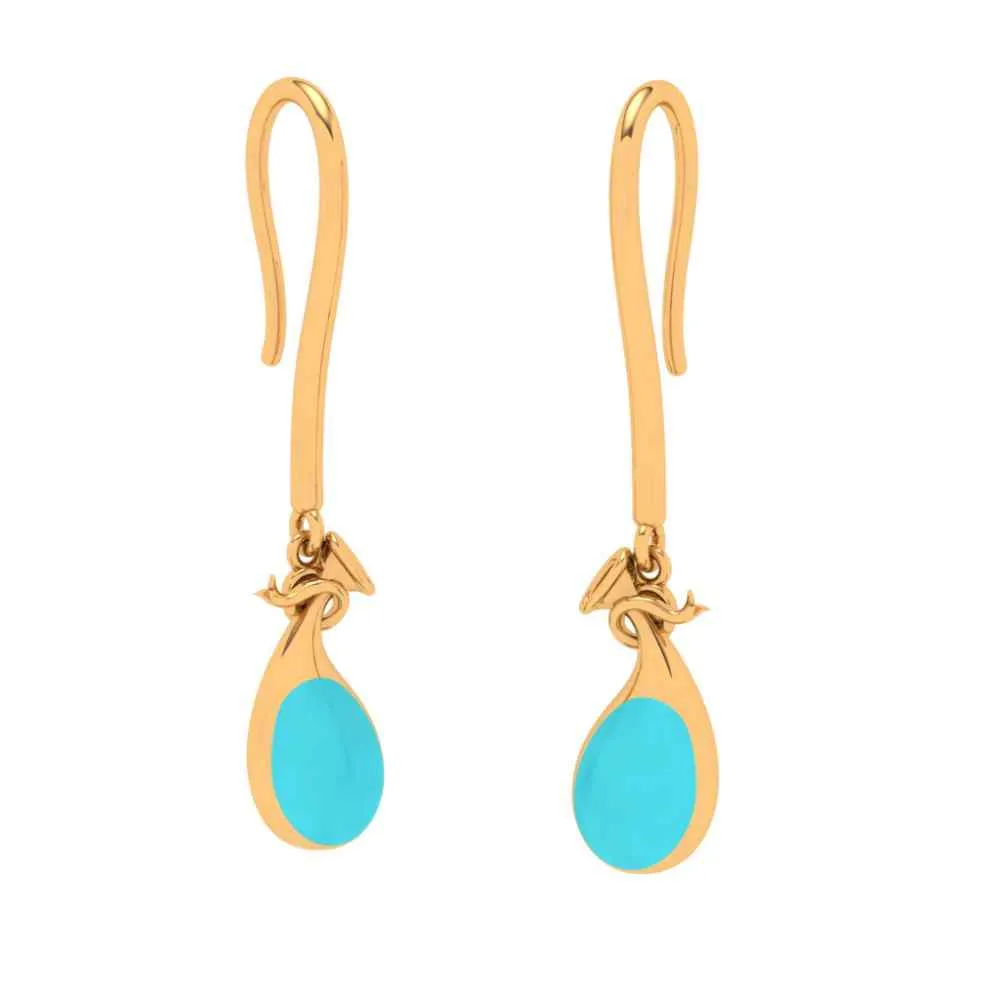 Delectable Hook Type 22k Gold Drop Earrings