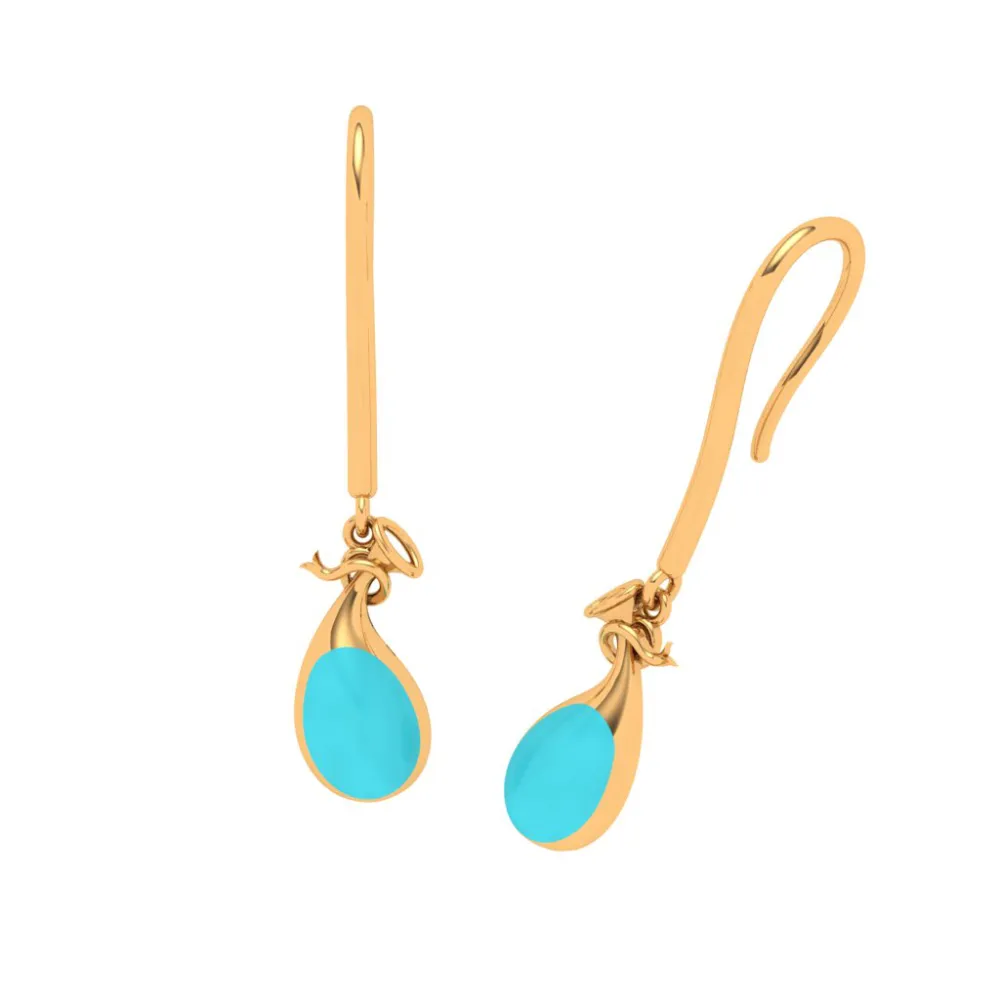 Delectable Hook Type 22k Gold Drop Earrings