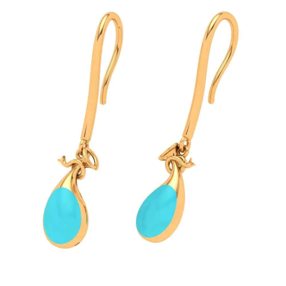 Delectable Hook Type 22k Gold Drop Earrings