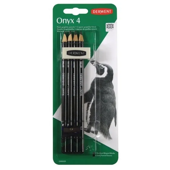 Derwent Onyx Pencils Set of 4 - Blister Pack