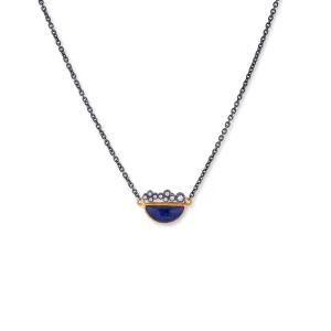 “Dylan Half Moon” Lapis Cabochon  Necklace