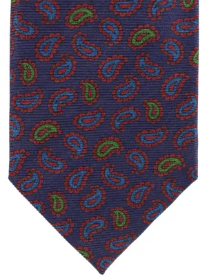 E. Marinella Silk Tie Lapis Burgundy Paisley