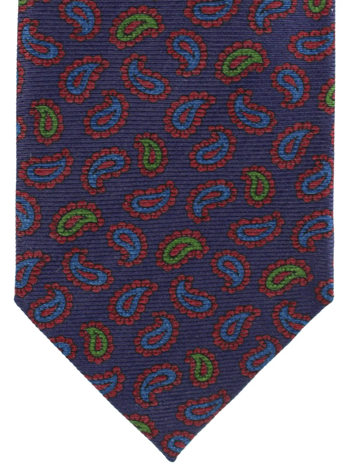 E. Marinella Silk Tie Lapis Burgundy Paisley