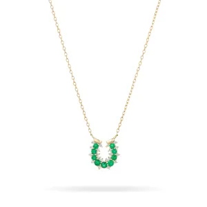 Emerald & Diamond Lucky Horseshoe Necklace