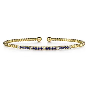 Gabriel & Co. Yellow Gold Sapphire Bangle