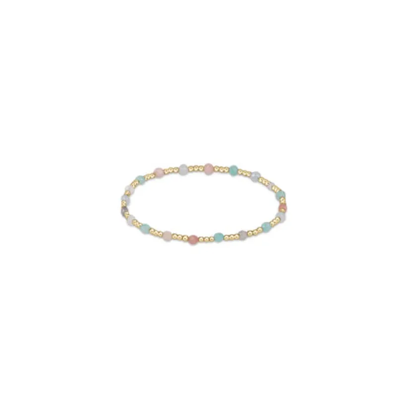 Gemstone Gold Sincerity Pattern 3mm Bead Bracelet - Hot Mess