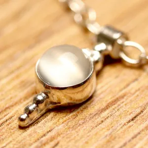 Greek Granulated Silver Moonstone Necklace