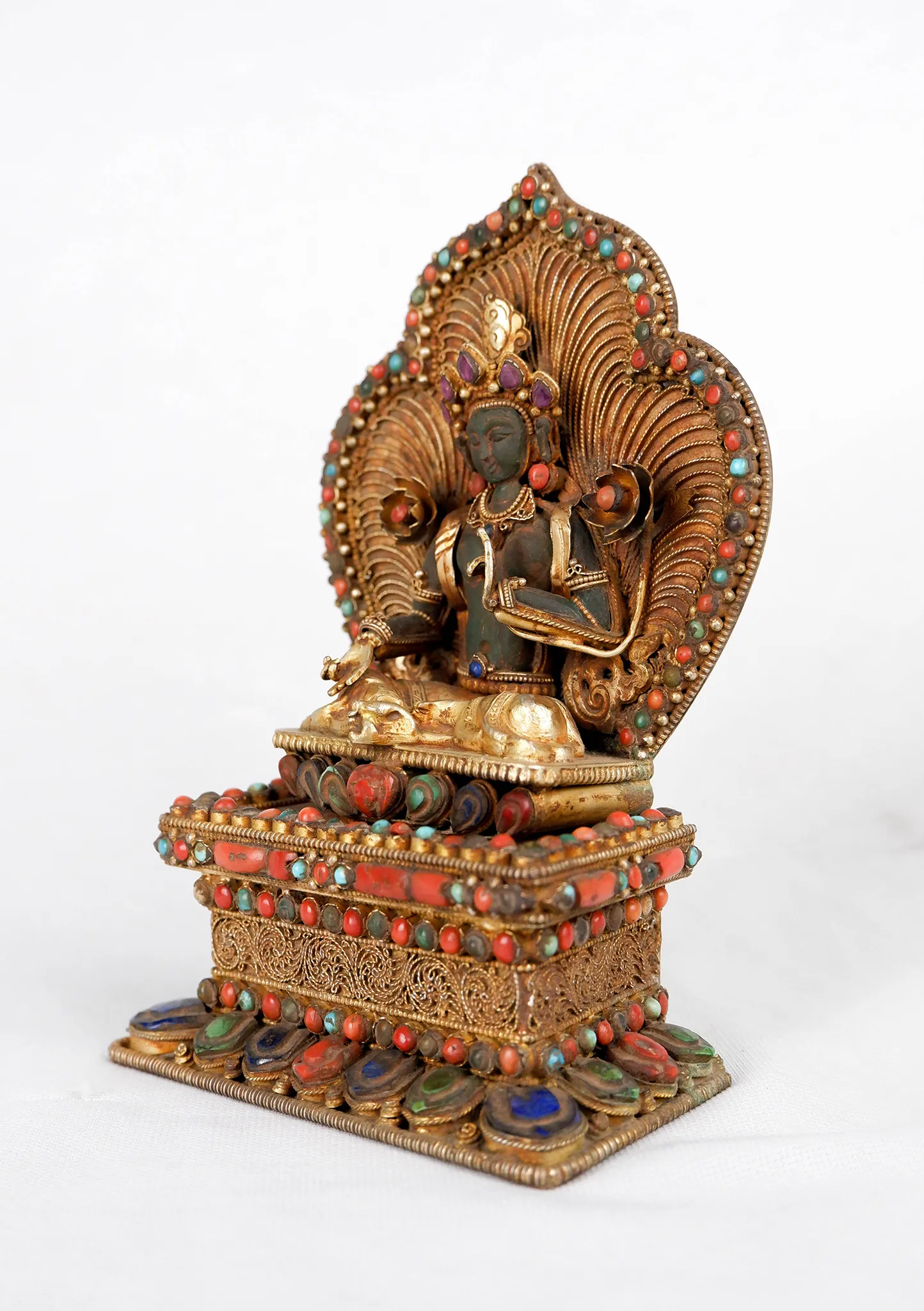 Green Tara  Precious Stone Inlaid  Statue