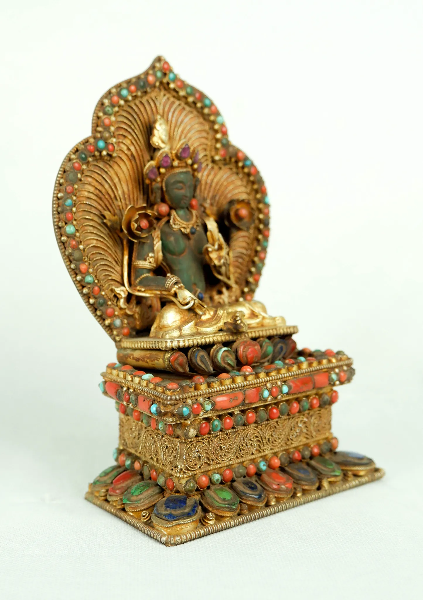 Green Tara  Precious Stone Inlaid  Statue