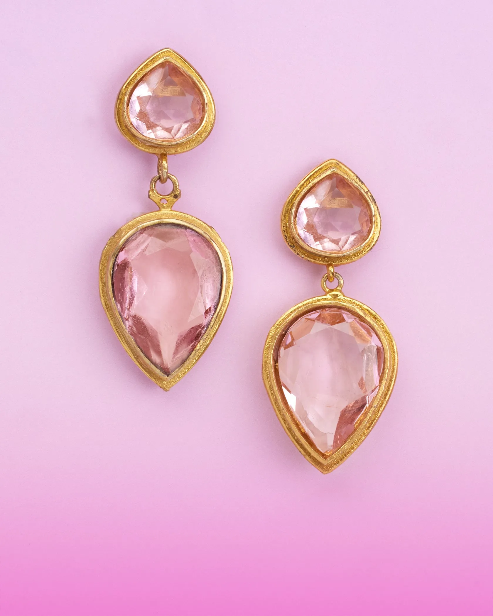 Hadley Tear Drop Earrings in Crystal Rose