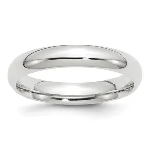 Half Round 14k White Gold 4 mm Comfort Fit Wedding Ring