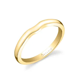 High Polish Wedding Band - Carina 14k Gold Yellow