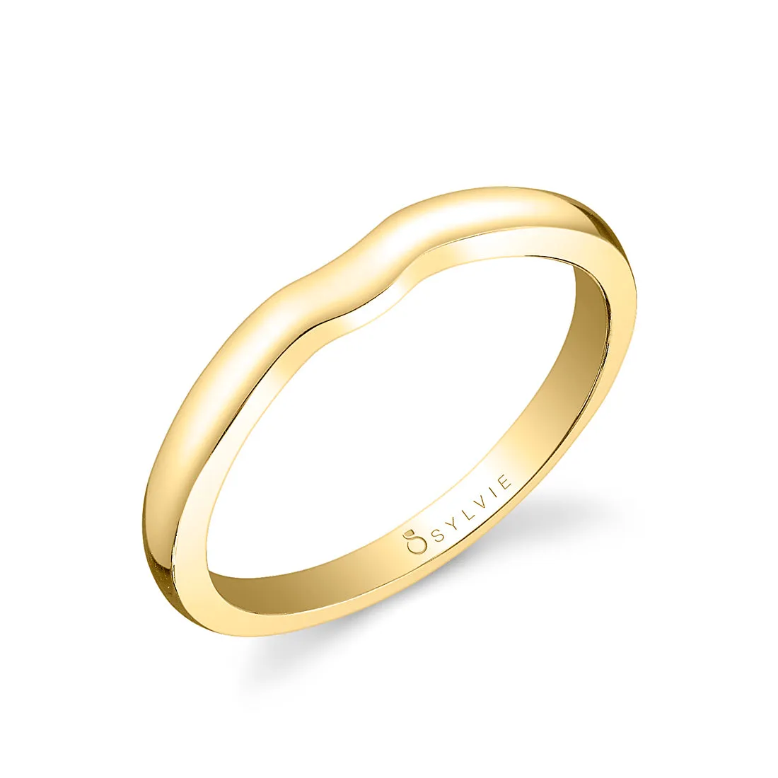 High Polish Wedding Band - Carina 14k Gold Yellow