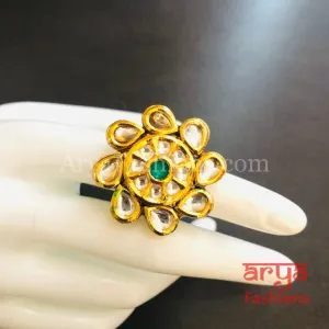 Hira Kundan Meenakari Jadau Ring