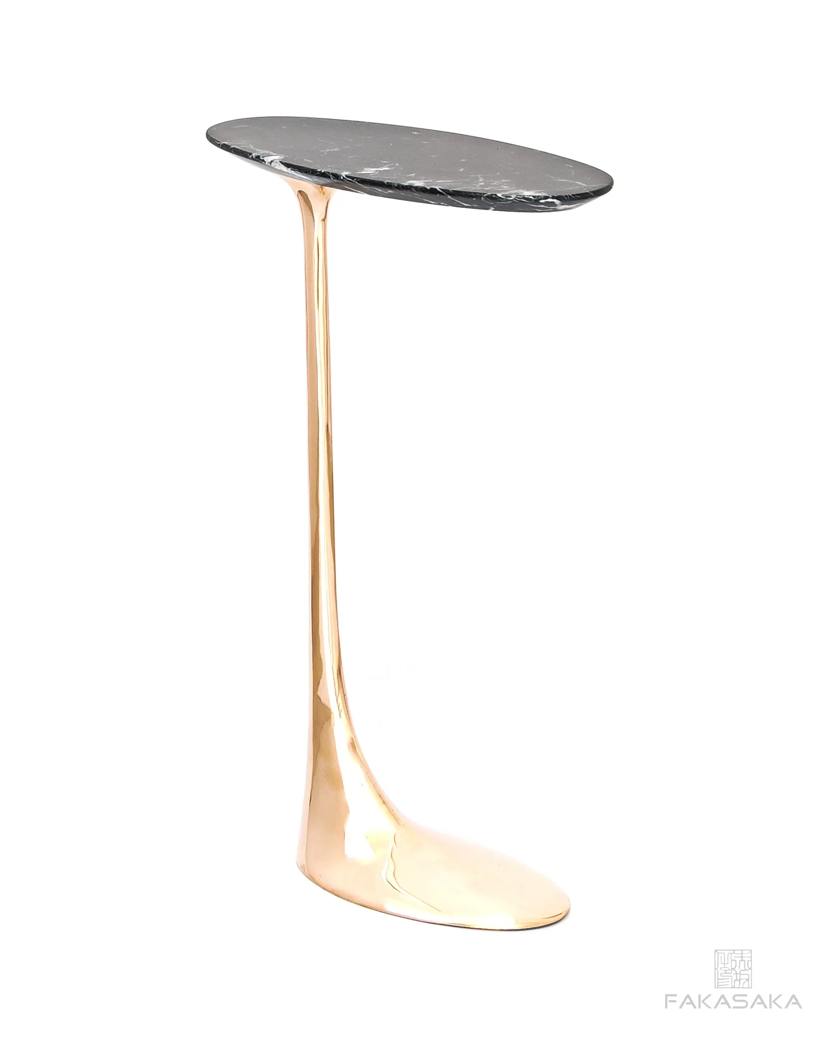 JAGGER DRINK TABLE<br><br>NERO MARQUINA MARBLE<br>POLISHED BRONZE