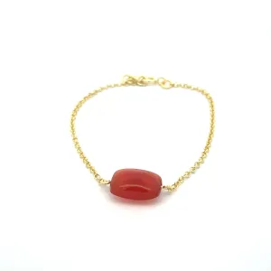 Joy Carnelian Bracelet, Gold Vermeil