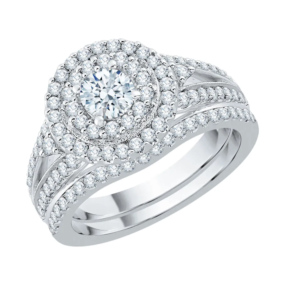 KATARINA 2/3 cttw Lab Grown Diamond Bridal Ring Set in 14K Gold